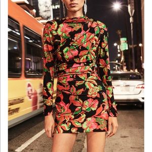 Zara printed dress with draping